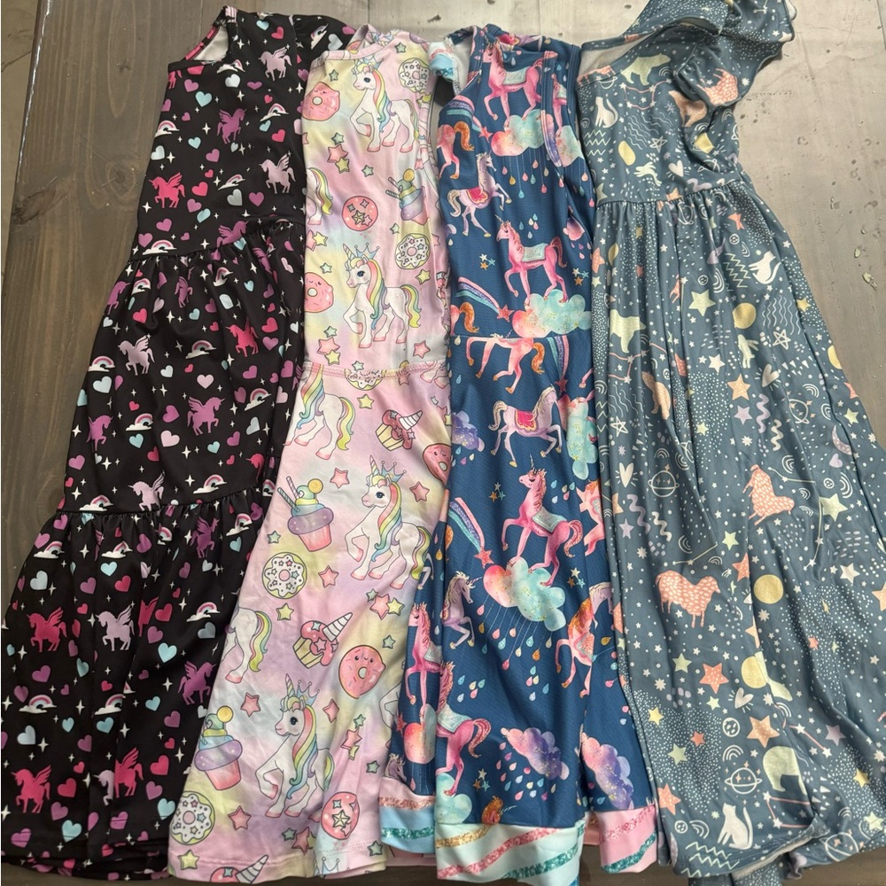 Pre Owned Lit 4 Dot Dot Smile Twirl Dress Unicorn 8 10 Rainbow